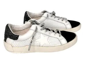 Vintage Havana White Star Black Suede Toe Sequin Heel Rollin 3 Sneakers Size 8.5 thumbnail 9