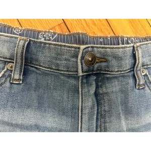 Aerie Daydream Denim Shorts Women M Blue Wash Distressed Cutoff Elastic Waist thumbnail 10