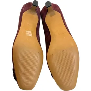 Donald J. Pliner Burgundy Red Suede Kitten Heel Flower Toe Pumps sz 7 NEW No Box thumbnail 8