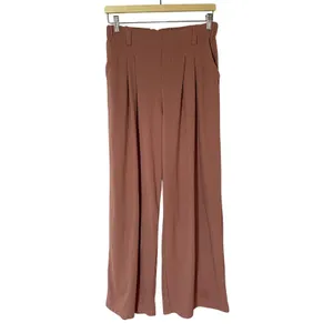 Halara Flex High Waisted Pocket Wide‎ Leg Waffle Work Pants rose tan women's M thumbnail 2