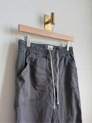 Pact Women's Organic Cotton Utility Pull On Pants Gray Drawstring Small thumbnail 3