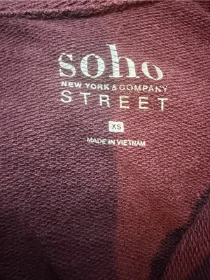 New York & Company Deep Plum Open-Back Hooded Long Sleeve Top thumbnail 8