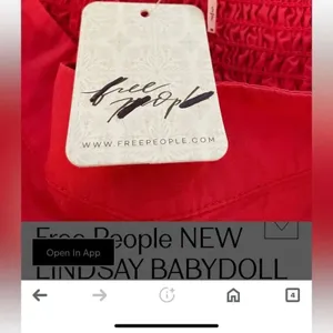 FREE PEOPLE Lindsay Babydoll Dress in Bella Rosa Red Size L New w/ Tag MSRP $138 thumbnail 7