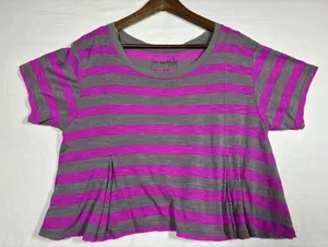 We the Free People Pink Stripe Women's Crop Top Size M‎ thumbnail 1