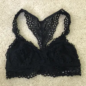 Aerie Razorback Flower Lace Black Bralette thumbnail 2