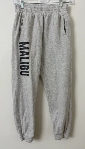 {S} John Galt Gray 'MALIBU' Logo Sweatpants thumbnail 1
