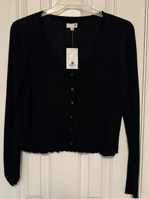 SO Black Ribbed Button thumbnail 2