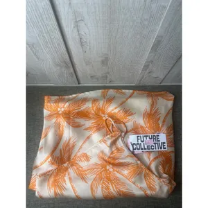 Future Collective Womens Small Slip Dress Orange White Palm Trees Beach Cruise thumbnail 4