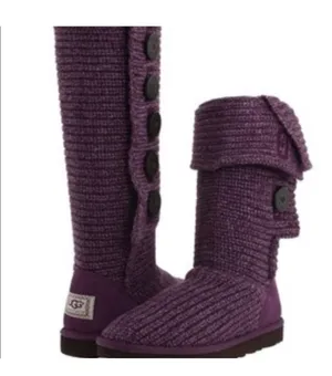 UGG Classic Purple Cardy Tall Knit Boots thumbnail 4