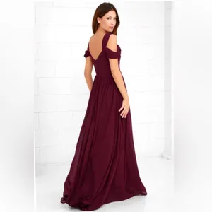 NWOT Lulus Make Me Move Burgundy Maxi Dress thumbnail 4
