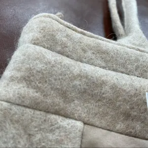 NWT Artisan Mongolian Woolcraft Quilt Square Tote Neutrals New thumbnail 3