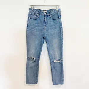 Madewell Boyjean Jeans Size 26‎ Blue Elkhart Wash High Rise Slim Crop Capsule thumbnail 3