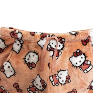 Hello‎ Kitty Womens Lounge Shorts M Peach Cozy Plush Fleece Kawaii Coquette Y2K thumbnail 2