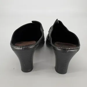 Aerosoles Cinch Worm‎ Heeled Mules 8M Black Leather Square Toe Buckle Slip On thumbnail 6