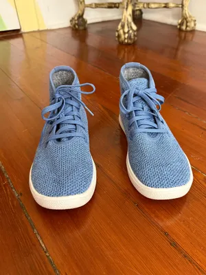 EUC Allbirds Tree Toppers High Top Blue Lightweight Sneakers Sz 7 💛🍄 thumbnail 3