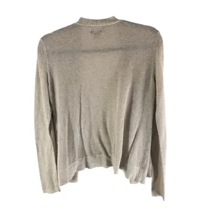 Old Navy Beige Open Front Cardigan Sweater Womens Cotton Blend Lightweight L thumbnail 2