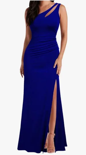 One Shoulder Dress Blue thumbnail 1