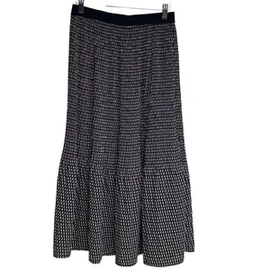 Adrianna Papell Black Pink Geometric Pleated Maxi Skirt‎ XS thumbnail 2