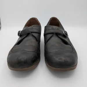 Dansko Livie Black Leather MJ Wingtip‎ Loafer Shoes Monk Strap Womens 39 8.5-9 thumbnail 3