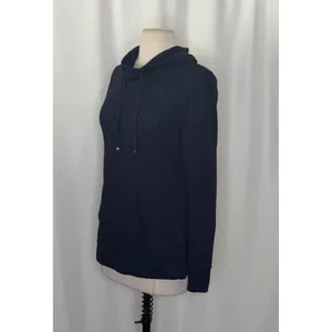 LILLY PULITZER Hillary Pullover True Navy Cowl Neck Sweatshirt Pocket Small thumbnail 5