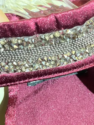 Plum Satin Puff-Sleeve Jewel Collar Blouse thumbnail 5