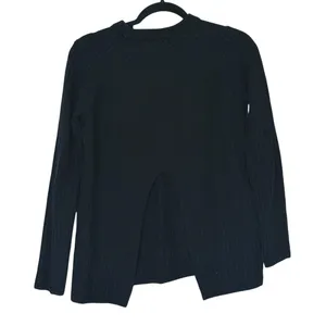 Rag & Bone Womens Wool Ribbed Sweater Open Back S Black Quiet Luxury Minimal thumbnail 4