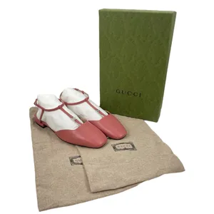 Gucci Double GG T Strap Patent Leather Ballet Flat Pink Size 39.5 thumbnail 14