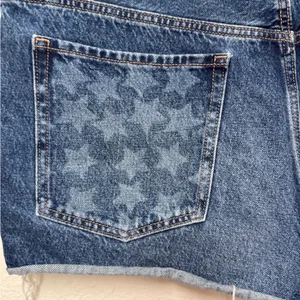 OLD NAVY OG High Rise Denim Blue Patriotic Shorts Size 18 thumbnail 7