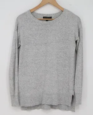 Banana Republic Sweater Womens XS Pullover Gray Marled Side Slit Excellent thumbnail 1