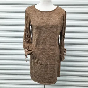 Tacera Womens Knit Sweater Dress Size Small Brown Coastal Cowgirl Fall Boho Chic thumbnail 3