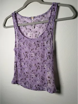 Free People Y2K Coquette Twosie for One Mesh Lilac Ditsy Floral Combo Tank small thumbnail 8