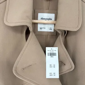 Abercrombie Drapey Double Breasted Belted Long Trench Coat | Sz Small | Tan thumbnail 7