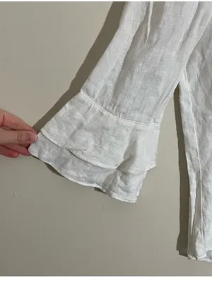 Reformation Linen Ruffle Shirt thumbnail 5