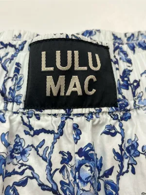 Lulu Mac Blue White Floral Womens XS Pull-on Cotton Pants Pockets Sleep Casual‎ thumbnail 2