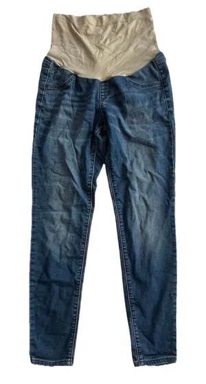 A Glow Maternity Skinny Jeans 8 Jegging Stretch Over The Belly Denim Pants thumbnail 1