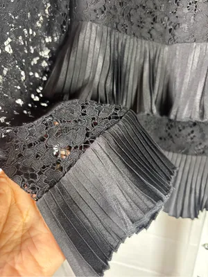 AKIRA Black Lace Ruffle Long Sleeve Blouse thumbnail 5