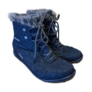 Columbia Women Minx Shorty Ill Snow Boot Black Waterproof Quilted Fur Lining 8.5 thumbnail 1