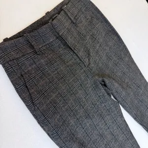 Zara Woman Gray Brown Plaid Glen Check Slim Fit Dress‎ Pants Size 2 thumbnail 11