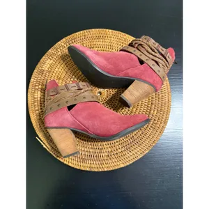 Naughty‎ Monkey Womens Berry Red Suede Boho Strappy Ankle Boots NM120183 7.5 thumbnail 4