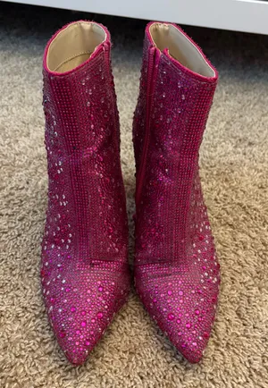 Betsey Johnson Sparkly Boots pink thumbnail 3