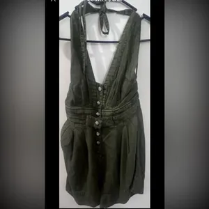 Free People City's Edge Romper Dried Basil. Size Medium but see measurements. thumbnail 4