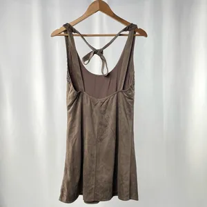 Miss‎ Me Vegan Suede Sleeveless Mini Shift Dress in Brown Size Small thumbnail 4