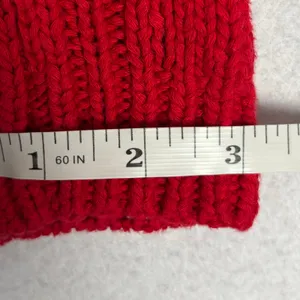 Abercrombie & Fitch Crop Cable Knit Sweater Women’s XS Red Cozy Cabincore Preppy thumbnail 8