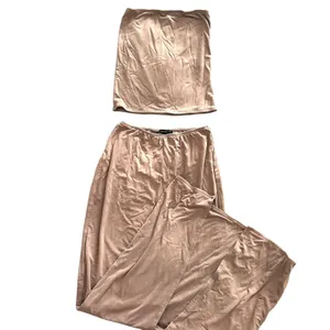 TROIS Kendall Midi Skirt Set Tube‎ Top Brown Sz 0 thumbnail 2
