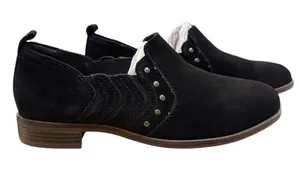Clarks Trish Bell Size 6.5 W Suede Studded Slip-On Shoes Black Western‎ Bootie thumbnail 1