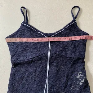 NWT Hollister Navy Floral Lace Cami Top Size L Coquette Y2K Babydoll thumbnail 5