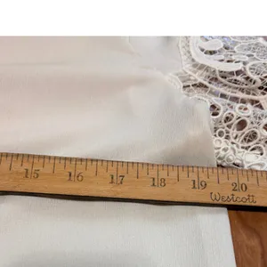 Ann Taylor Gauzy Blouse Womens S Cream Lace Crochet Lantern Sleeve‎ Boho Office thumbnail 5