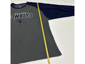 Women's Cowboys 3/4 Sleeve T Shirt Top Size XL Extra Large Blue Dallas Footbal thumbnail 2