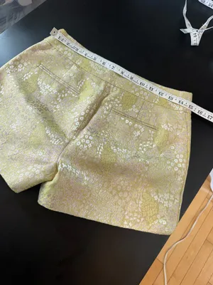 J. Crew Yellow Green Gold Brocade Metallic Shorts Size 2 NWT New thumbnail 10