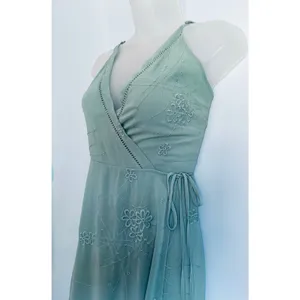 ASTR The Label Embroidered Floral Wrap Maxi Dress Medium thumbnail 3